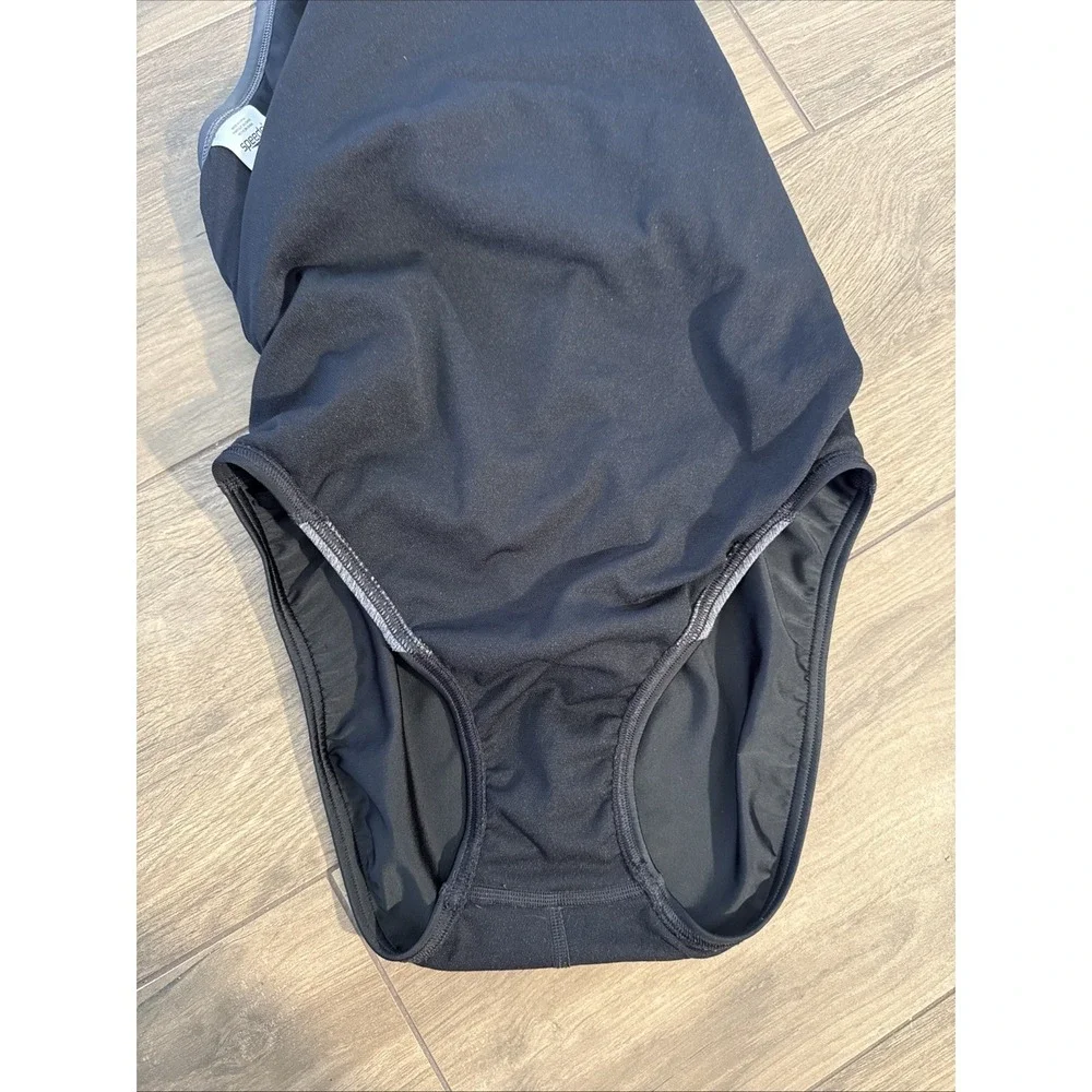 Women's Speedo Pro LT Flyback Training One Piece Swimsuit Black Grey Size 12/38 - Picture 10 of 11